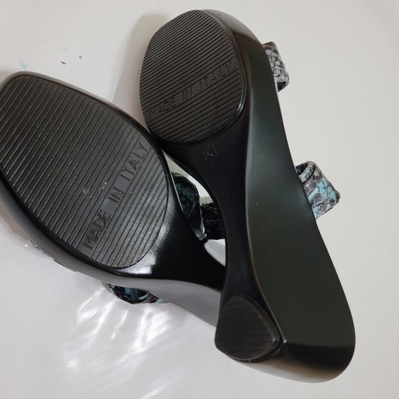 ITALIAN SHOEMAKERS Animal Print Wedge Sandals! Size 8 - Picture 3 of 8